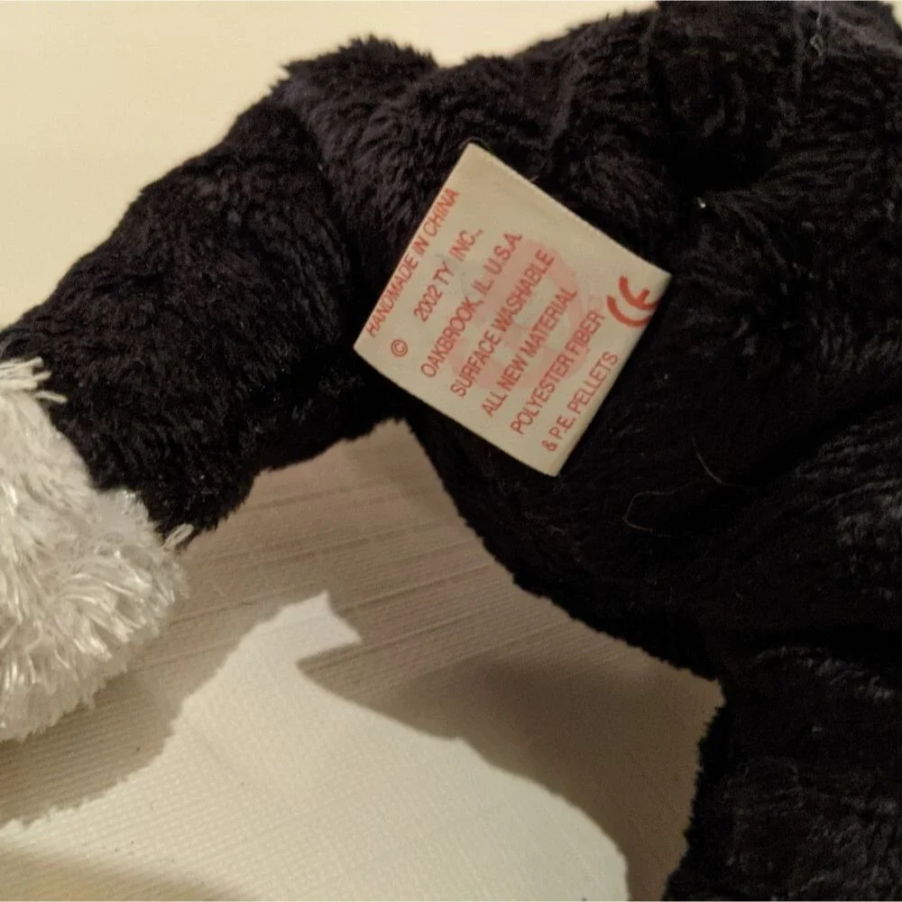 TY Beanie Baby Groom Wedding Bear Plush Vintage NEW Tag attached Black & White